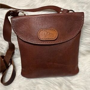 Ozark Mountain Bison Leather Brown Leather Crossbody Bag